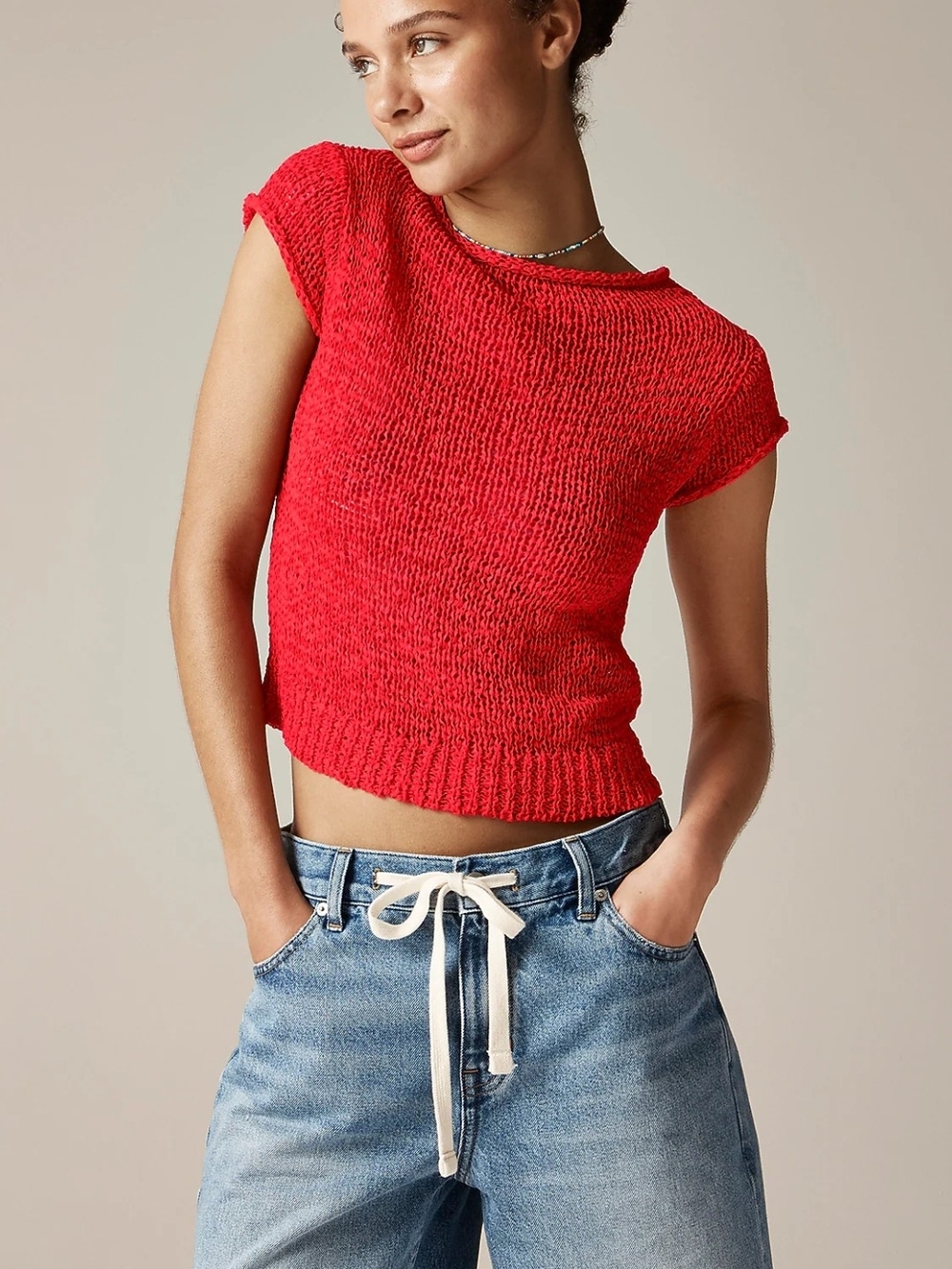 J.CREW Montauk Textured Sweater-Tee (S)